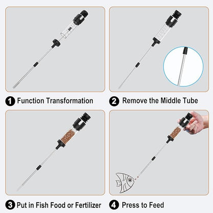Carefree Fish Aquarium Precision Siphon Pipette Upgraded Turkey Baster Waste Remover Fish Feeder Feeding Coral Fish Tank Fertilizing Plants Feeding Tube Poop Collector 20Inch