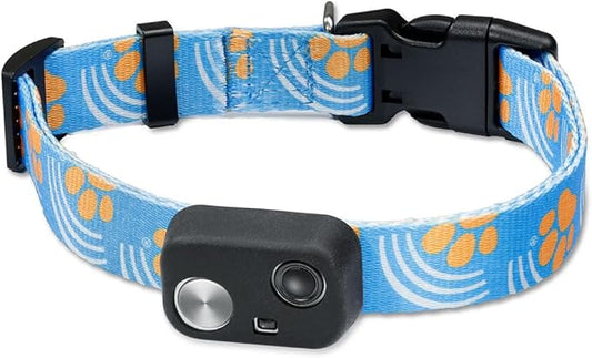 MS-5 Automatic Pet Door Collar, Genuine High Tech Pet Brand Dog Collar for Power Pet Doors - Deluxe Strap (Paw, Medium) - DC-PAW-MS5-M