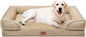 Comfort Expression Orthopedic Dog Bed for Extra Large Dogs 45x35 Inch, Waterproof Egg Crate Foam XL Pet Bed with Removable Bolsters, Dog Couch with Washable Cover & Non-Slip Bottom, Light Brown