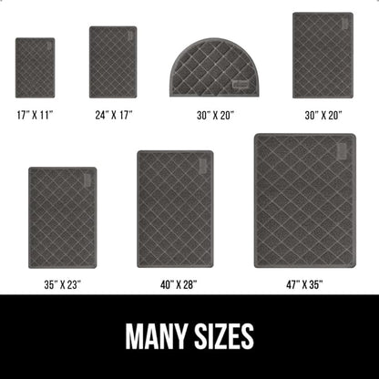 GORILLA GRIP Cat Litter Box Mat, 35x23, Water Resistant, US Designed Kitty Litter Trapping Mats, Easy to Clean, Scatter Control, Less Mess and Clean Floors, Kitten Supplies for Indoor Cats, Dark Gray
