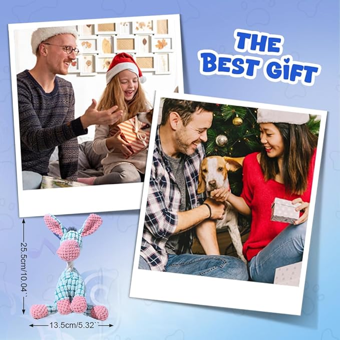 2025 New Dog Toys, Indestructible Plush Dog Toy, Dogs Toys for Aggressive Chewers, Dogs Squeaky Chew Toy for Indoor Pups Teething (Green 1pcs)