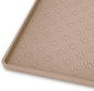 Ptlom Dog Food Mat Waterproof Pet Bowl Mats with High Lips, Non-Slip Dog Placemat Prevent Messy Spills to Floor, Silicone Puppy Feeding Tray for Small, Medium Large Dogs Cats, Taupe, 24.5" 16.5"