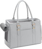 Fashion Pet Carrier Dog Purse Cat Bag Soft-Sided Carriers Travel Airline Approved, Stylish Leather Tote Handbag for Small Animal Puppy Kitten (Grey)