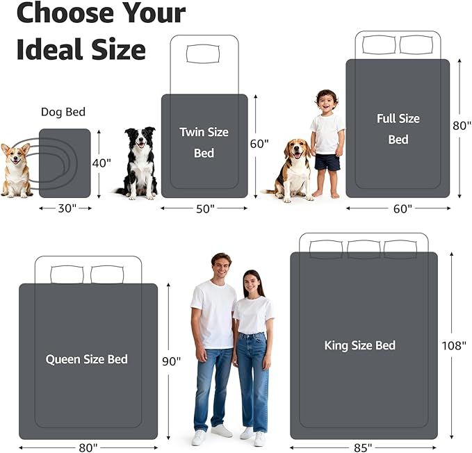 LOOBANI Waterproof Blanket for Bed: Reversible Soft Flannel King Size Bed Blanket 85" x 108", Waterproof Dog Blankets for Large Dogs, Spill-Proof Cover for Furniture Protection, Movie Time, Red