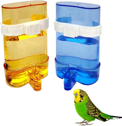 Parakeet Water Dispenser Parrot Water Feeder Bird Seed Container for Cage Cockatiel Cage Accessories Automatic Feeding for Budgies Finch Small Birds 2pcs