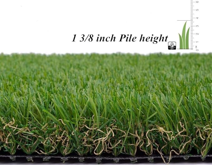 ALTRUISTIC Artificial Grass 14FTX32FT(448 Square Feet), Realistic Fake Grass Deluxe Turf Synthetic Thick Lawn Pet Turf, 1 3/8” Height, Outdoor Decor, Customized