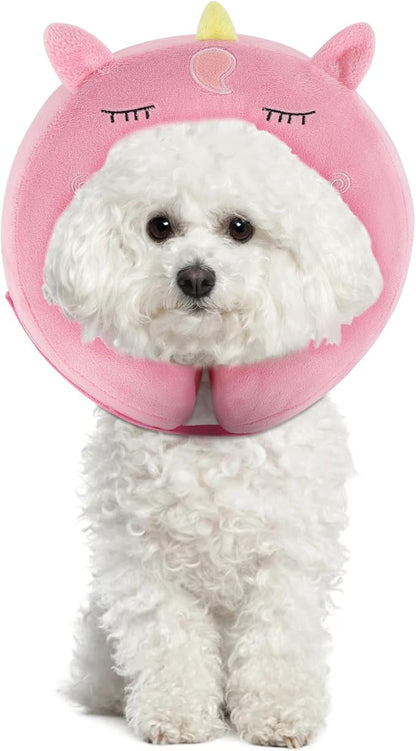 IEUUMLER Inflatable Recovery Dog Collar, Protective Donut Cone, Adjustable Soft Collar for Dog and Cat After Surgery Prevent from Biting & Scratching EU002 - Unicorn XL