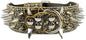 Serijoars Spiked Studded Dog Collar, PU Leather Dog Collar, Adjustable Pet Collars for Medium or Large Breed Pet (M, Gold Brown5)