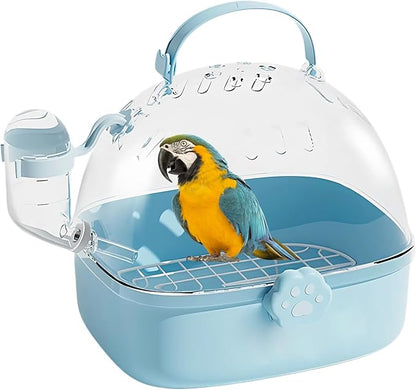 Parrot Carrier - Travel Bird Cage with Water Bottle, Parrot Travel Cage | Breathable Pet Bird Carrying Accessory for Hedgehog Chinchillas Lovebirds Cockatiels Budgies Macaws Parakeet