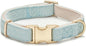 Soft Cotton Hemp Dog Collar with Metal Buckle Adjustable Twilled Dog Collars for Small Medium Large Dogs(Blue,Small)