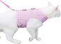 Cat Harness and Leash for Walking Escape Proof, Adjustable Cat Vest Harness, Padded Stylish Cat Walking Jackets, Pink Plaid, Large
