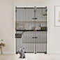 unipaws 75" High Extra Tall Cat Gate, Auto Closing and No Drilling Safety Gate for Doorway Hallway Stairs, Cat Dog Proof, Fit for 35"-51" Wide Opening, Indoor Use, Black
