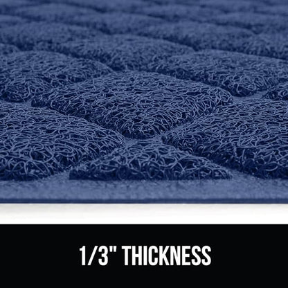 GORILLA GRIP Cat Litter Box Mat, 47x35, Water Resistant, US Designed Kitty Litter Trapping Mats, Easy to Clean, Scatter Control, Less Mess and Clean Floors, Kitten Supplies for Indoor Cats, Navy Blue