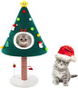 36.6 Inch Christmas Cat Tower with Cat Scratching Post and Green House Scratcher Tall Tree Tower Nature Sisal Christmas Tree Scratcher Activity Center Play Condo for Indoor