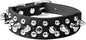 Spiked Dog Collar Soft Pu Leather Mushrooms Rivet Spike Studded Puppy Adjustable Pet Collars for Small Breeds (S, Black)