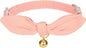 Bunny Ear Cat Collar with Bell and Bow Tie, Breakaway Cute Bowtie Kitten Collars(Coral Orange)