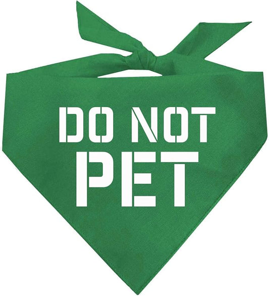 Do Not Pet Dog Bandana (Green, XS 157)