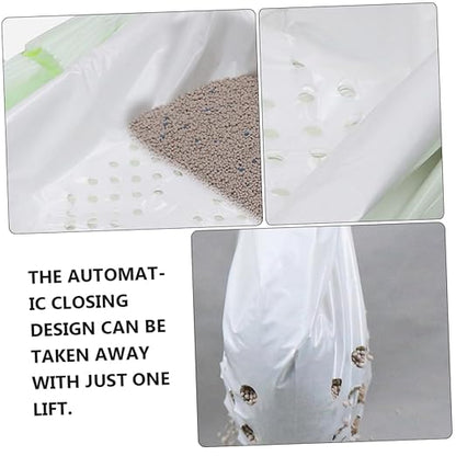 7pcs Cat Litter Filter Pouches and Waste Disposal Bags for Litter Cleanup Design White Color Thick