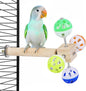 Bird Stand Perch Toy with Rotating Balls, Bird Toys for Parakeets, Ideal for Parakeets, Cockatiels & Lovebirds (NOT for Too Small BIRDCAGES - Avoid Unwanted Returns)(1PCS)