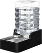 RIZZARI Stainless Steel Pet Water Feeder: 8L Gravity Leak-Proof Auto Refill Water Dispenser -Space-Saving- Anti-Tip Non-Slip Base -No Filter- Easy Clean - for 20-35 LB Dogs - Apartment/Home/Office