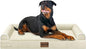 Large Dog Bed Orthopedic Washable: Beds Bolster XXL Bed Big XLarge Dogs Egg Crate Foam Sofa Couch Waterproof Removable Cover - Beige