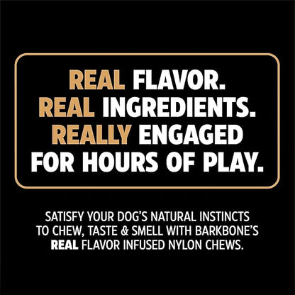 Pet Qwerks Nylon Stick BarkBone - Durable Dog Toys for Aggressive Chewers - Peanut Butter Flavor - 9"