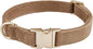 Soft Cotton Dog Collar with Metal Buckle Adjustable Heavy Duty Comfy Corduroy Collars for Small Medium Large Dogs,Brown,Large