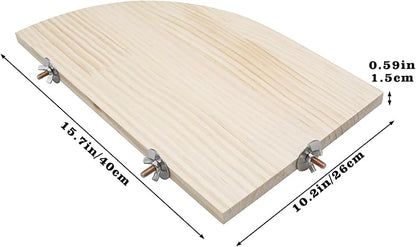 Bird Perch Stand Platform, 15.7 × 10.2 Inch Large Natural Wooden Small Animals Cage Shelf, Cage Accessories for Parrots Parakeets Cockatiels Rats Hamster Guinea Pig Conure Chinchillas