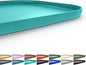 Silicone Pet Feeding Mat with Raised Edge for Food and Water, Dog Bowl Mats, Cat Bowls Placemat with High Lip for Floor Waterproof, Rubber Tray for Cats and Dogs 22 x 14 x0.8 Dark Turquoise