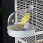 Hanging Brid Bath with Feeder for Cage, 3 in 1 Multifunction Bird Bath/Bowl/House, Bird Cage Accessories Suitable for Small to Medium Birds, Like Lovebirds, Finches, Parakeets, Mannikin