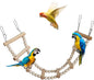 Bird Ladder Bridge, Wooden Pet Hamster Climbing & Swing Toys, Cage Accessories for Birds Rats Parrots Hamster Squirrel Sugar Gliders Parakeets Cockatiels - 8 Steps - 19.3 x 3.14 Inch