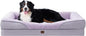 EHEYCIGA Orthopedic XXL Dog Bed for Large Sized Dog, 52x41x8 Inch Extra Large Memory Foam Dog Couch Bed with Sides, Waterproof Liner & Washable Removable Cover, Bolster Pet Sofa, Purple