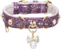PetsHome Cat Collar, Dog Collar, [Bling Rhinestones] PU Leather Adjustable Pet Collar with Luxury Pendant for Big Cat and Small to Medium Dog Small Purple