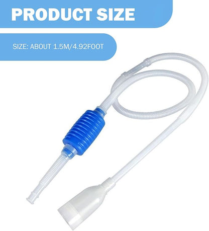 5FT Aquarium Siphon, Manual Siphon Pump, Aquarium Vacuum Gravel Cleaner, Quick Water Change & Fish Tank Maintenance Tool, Essential Aquarium Accessories