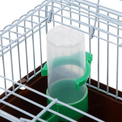Portable Bird Cage with Perch Food Box and Water Dispenser Spacious Travel Carrier for Parakeet Finch Canary Small Birds 9.29X6.57X6.29 Inches