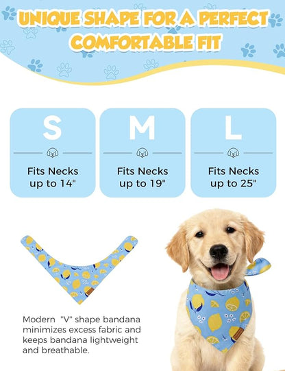 Luxury Double-Layer Dog Birthday Bandana – Handmade, Silk-Soft Polyester for All Dog Sizes | Birthday & Party Outfit | Gift-Ready Pet Accessory (Yellow, Medium)
