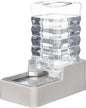 RIZZARI Stainless Steel Pet Water Feeder: 9L Gravity Leak-Proof Auto Refill Water Dispenser - 304 Stainless Steel Bowl - Hygienic & Rust-Resistant - No Filter - for 30-60 LB Dogs - Home/Office