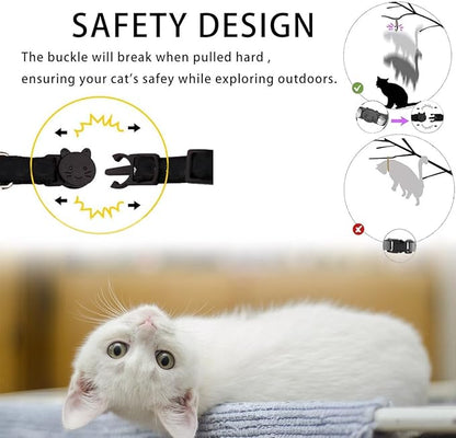 Airtag Cat Collar Breakaway, Safety Kitten Collar with Apple Airtag Holder,Cute GPS Cat Collar with Bell[Purple], Lightweigh Tracker Cat Collars for Girl Boy Cats, Kittens and Puppies