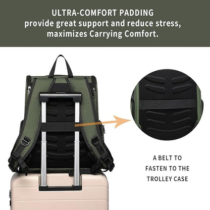 Cat Backpack Carrier for Small Dogs and Medium cat Puppy Kitten Bunny Pet Carrier Backpack Collapsible with Fully Ventilated Mesh with Safety Leash (DarkGreen, 12.9" L x 10.62" W x 15.5" H - M)