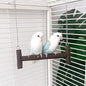 Natural Wood Parakeet Swing Toy, Cockatiel, Lovebird, Budgie Wooden Perch Stand, Small and Medium Bird Cage Accessories (Small)