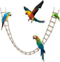 Bird Ladder Bridge, Wooden Pet Hamster Climbing & Swing Toys, Cage Accessories for Birds Rats Parrots Hamster Squirrel Sugar Gliders Parakeets Cockatiels - 24 Steps - 53 x 3.14 Inch