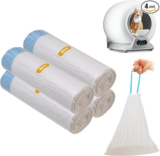 Litter Bags Compatible with Petcove,Durable Replacement Bags Compatible with Petcove Self Cleaning Box,18 x 16 Litter Bag Compatible with Petcove,4 Rolls