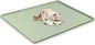 47" x 35" Silicone Cat Food Mat, Waterproof Pet Feeding Mat with Raised Edge, Extra Large Cat Bowl Mat Water Bowl Placemats for Cats, Non-Slip, Protects Floors, Easy to Clean (Light Green)