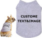 Custom Dog Shirt,Personalized Pet Apparel with Name Text Photo Image,Lightweight Breathable Puppy Kitten Cotton Vest for Small Medium Large Dogs Cats,Puppy Gift (Gray, Medium)