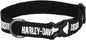 Harley-Davidson Cotton Webbing H-D Text Adjustable Pet Collar – Black/White (L)