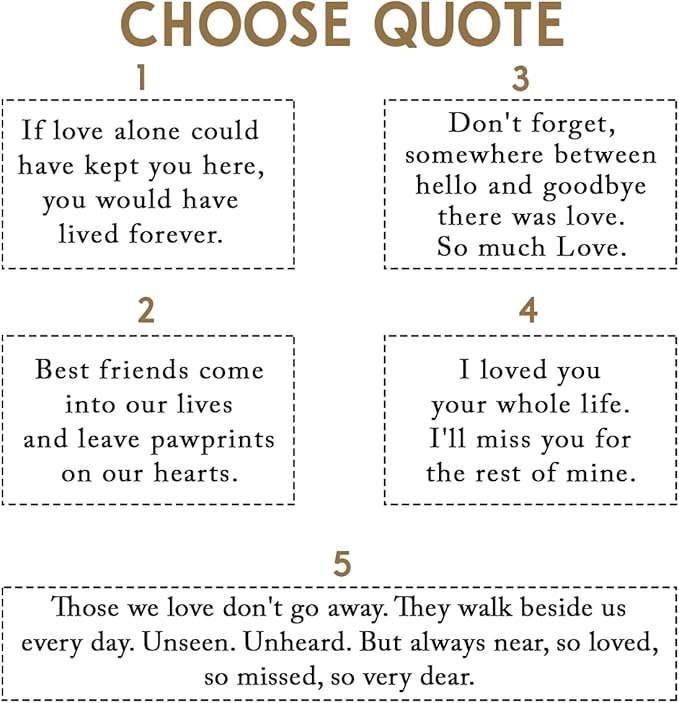 Personalized Memorial Headstone Marker: Honor Your Cat or Dog, Simple Lasting Memory Gifts for Pet Lovers, Condolences Gift for Loss, Custom Heartfelt Quote, Home or Garden Decor