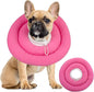 IDOMIK Dog Recovery Collar, Waterproof Soft Dog Cone After Surgery, Comfy Protective Elizabethan Collar Alternative for Dogs Cats, Adjustable Pet Neck Donut Cone Anti-Licking Biting Wounds,Rose,L