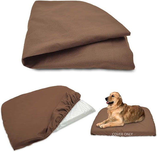 Dog Bed Cover Waterproof Replacement Machine Washable Covers for Dog Bed Heavy Duty Scratch Resistant Mattress Protector Pet Bed 47x29 Inch Brown Cover Only