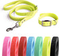 4.2FT Dog Collar and Leash Set, PVC Waterproof Adjustable Odor Proof Pet Collars Leashes, Easy to Clean, Surface 3D Cube Effect, Dog Leash for Small Dogs, Bright Yellow
