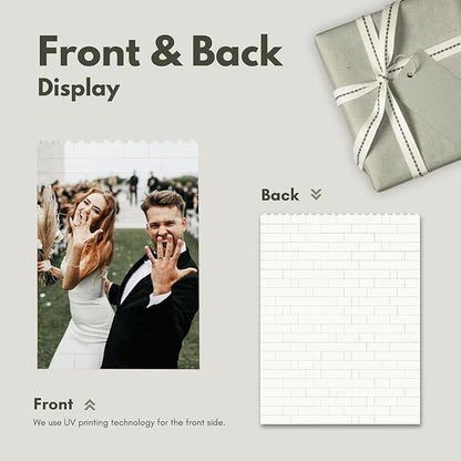 NAZENTI Custom Daddy and Me Brick Photo Block gifts for Fathers Day, Christmas, Birthday, Personalized Photo Puzzle Gift for Dad, Image Building Block Gift For Husband, Custom Home Decor for Family